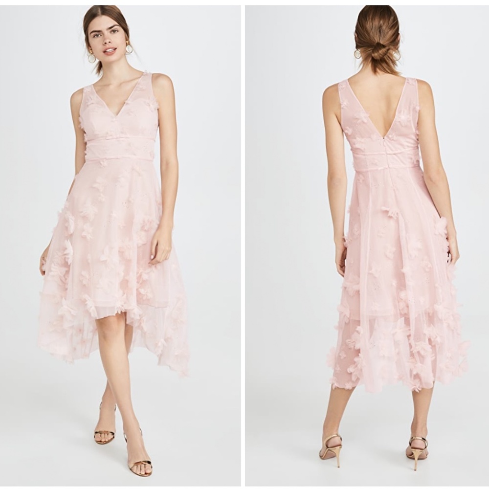 Marchesa Notte Pink Floral Dress